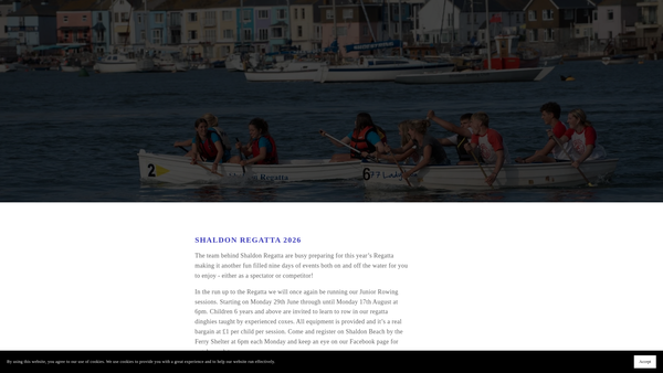 Screenshot of the Shaldon Regatta Association website