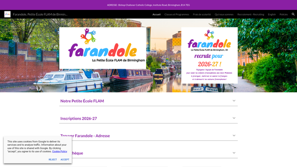 Screenshot of the Association Of French Speaking Parents website