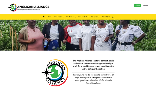 Screenshot of the Anglican Alliance website
