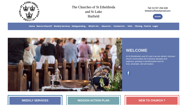 Screenshot of the Pcc Of Bishops Hatfield St Etheldreda With St Luke website
