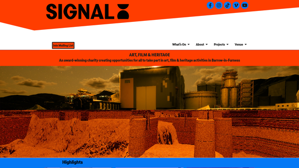 Screenshot of the Signal Film & Media Limited website
