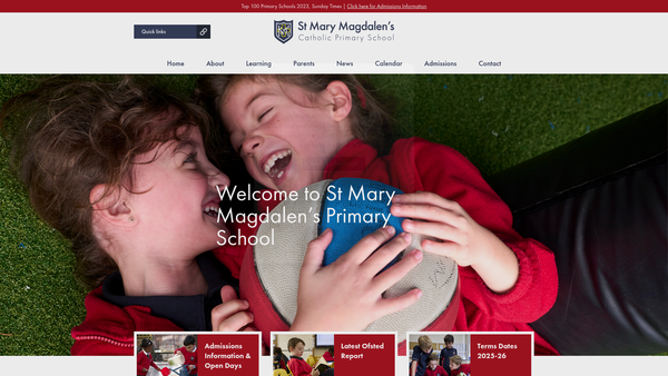 Screenshot of the St Mary Magdalen's Rc School PTA website