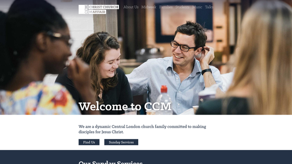 Screenshot of the Christ Church Mayfair website
