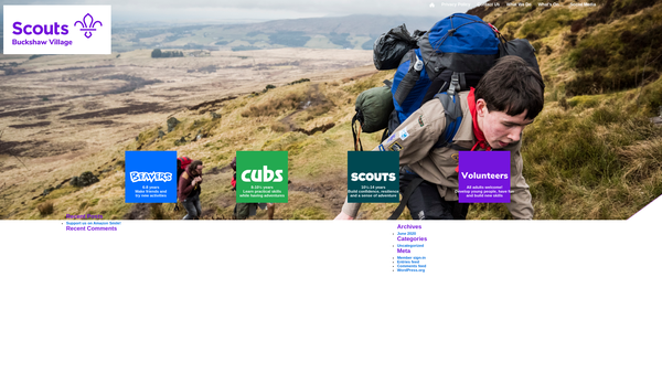 Screenshot of the Buckshaw-Rof Scout Group website