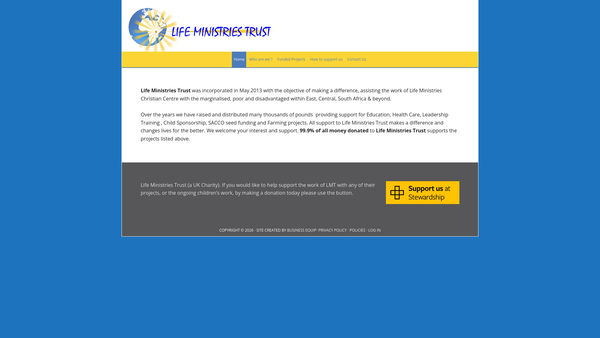 Screenshot of the Life Ministries Trust website