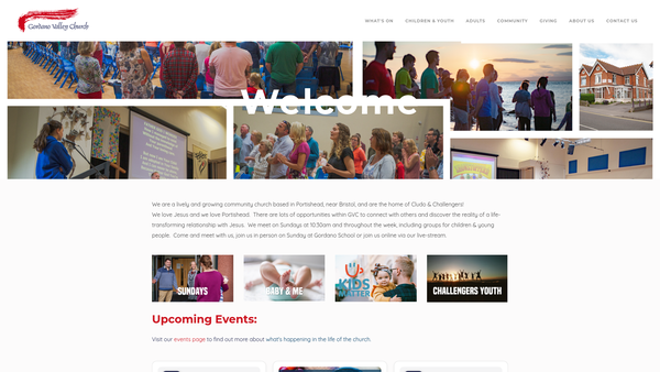 Screenshot of the Gordano Valley Church website