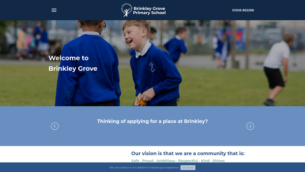 Screenshot of the Brinkley Grove Primary School Fund website