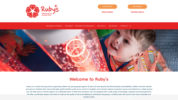 Screenshot of the Ruby's Fund website