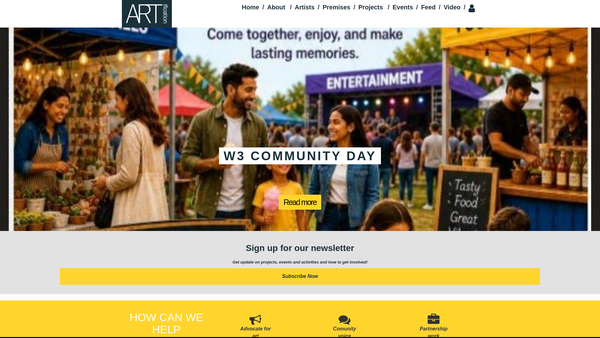 Screenshot of the Artification website