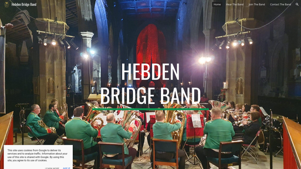 Screenshot of the Hebden Bridge Band website
