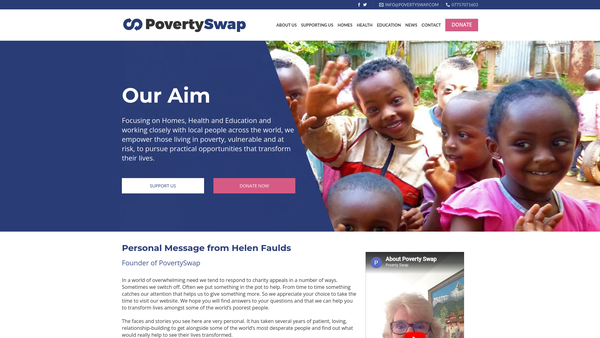 Screenshot of the Povertyswap Limited website