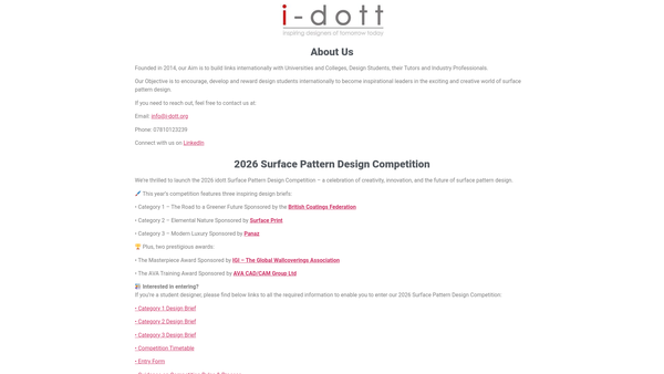 Screenshot of the I-Dott website