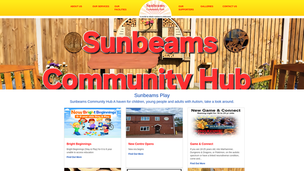Screenshot of the Sunbeams Play website