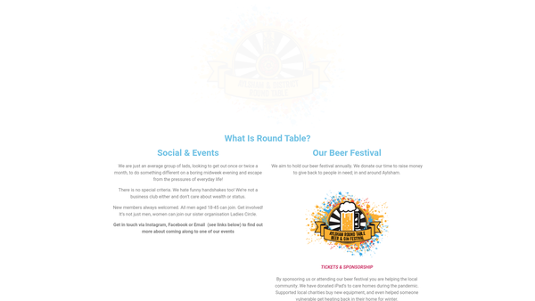 Screenshot of the Aylsham & District Round Table 784 website