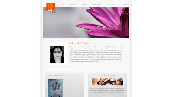 Screenshot of the Rishi's Vision website