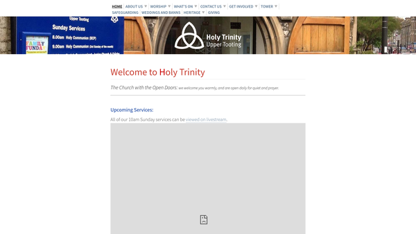 Screenshot of the The Parochial Church Council Of The Ecclesiastical Parish Of Holy Trinity, Upper Tooting website