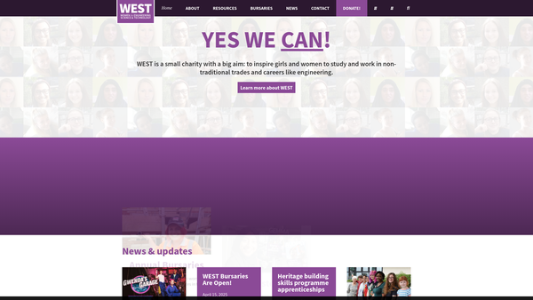 Screenshot of the West Fund website