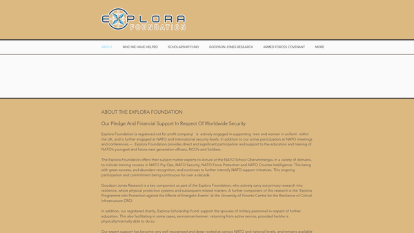 Screenshot of the Explora Scholarship Fund website