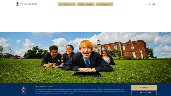 Screenshot of the The Blue Coat School Birmingham Limited website