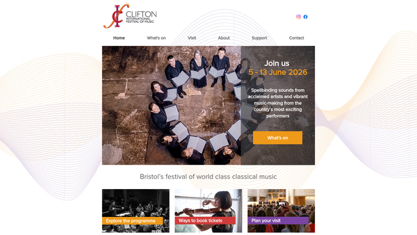 Screenshot of the Clifton Festival Of Music Limited website