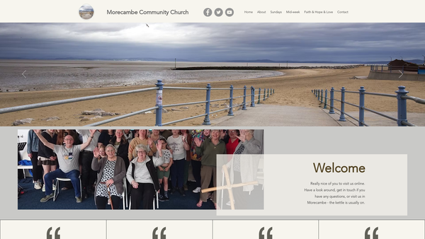 Screenshot of the Morecambe Community Church website