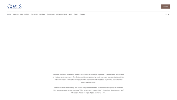 Screenshot of the COATS Crowthorne website