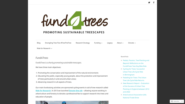 Screenshot of the Fund4trees website