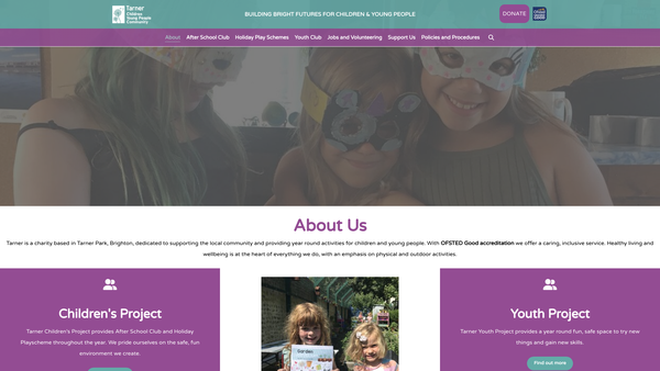 Screenshot of the Tarner website