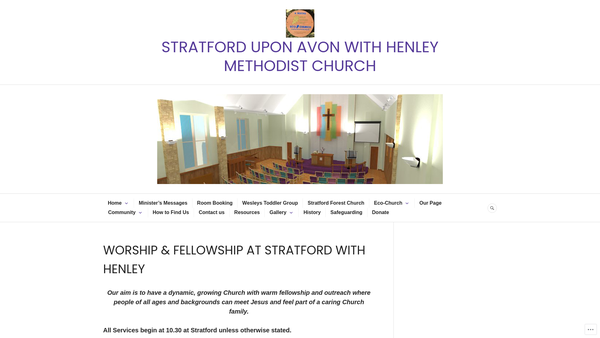 Screenshot of the Stratford On Avon Methodist Church website