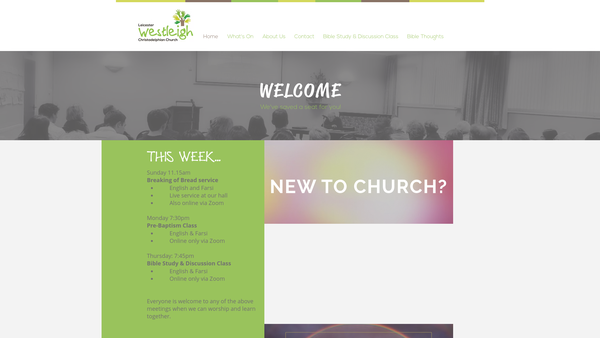 Screenshot of the Leicester Westleigh Christadelphian Church Limited website