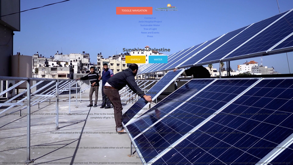 Screenshot of the Sunshine4palestine Association website