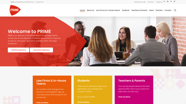 Screenshot of the Prime Commitment Limited website