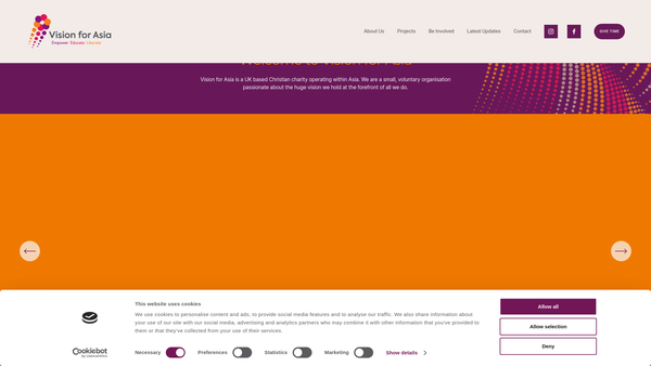 Screenshot of the Vision For Asia website