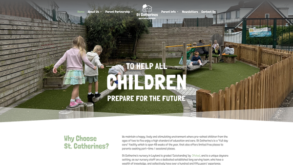 Screenshot of the St Catherine's Independent Nursery website