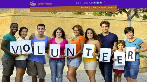 Screenshot of the The Gambia Volunteers website