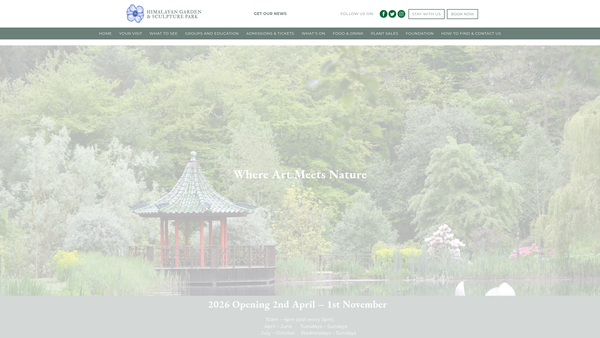 Screenshot of the The Hutts Foundation website