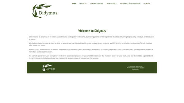 Screenshot of the Didymus website
