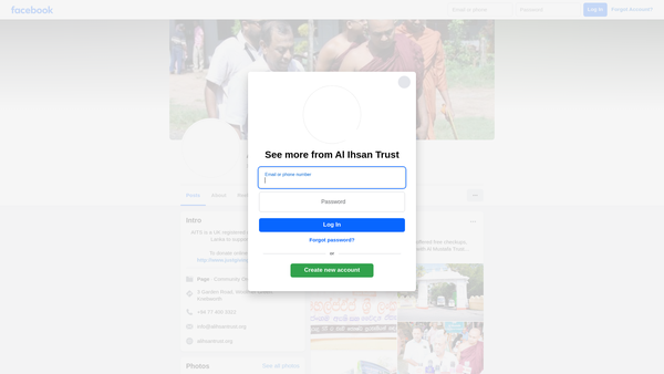 Screenshot of the Al Ihsan Trust Sri Lanka website