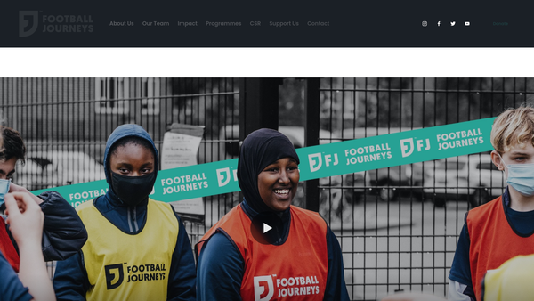 Screenshot of the Football Journeys website