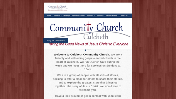 Screenshot of the Culcheth Community Church website