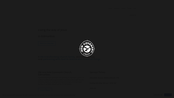 Screenshot of the New Covenant Church Edmonton website