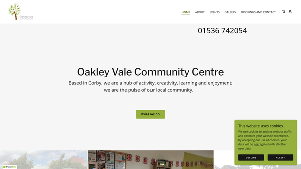 Screenshot of the Oakley Vale Community Centre website