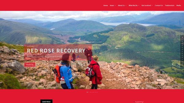 Screenshot of the Red Rose Recovery Lancashire website