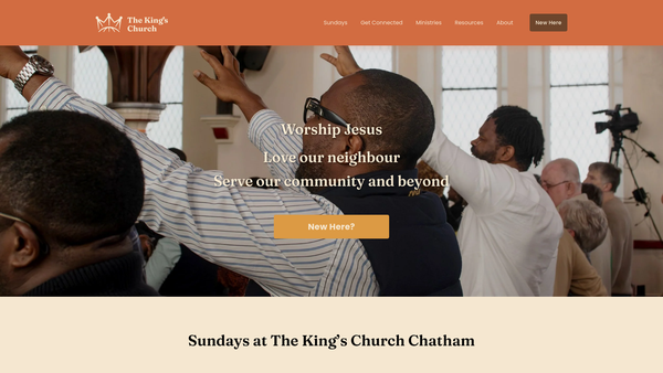 Screenshot of the King's Church Medway website