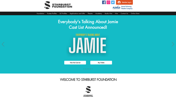 Screenshot of the Starburst Foundation website