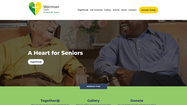 Screenshot of the Wainman Trust website
