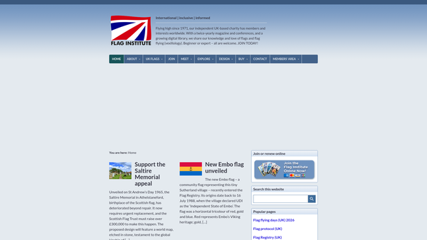Screenshot of the The Flag Institute website