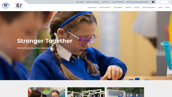 Screenshot of the Friends of Leighton Academy website