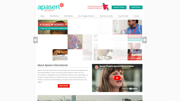Screenshot of the Apasen International website