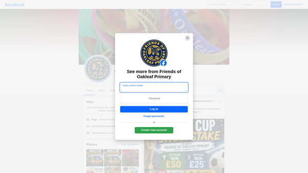 Screenshot of the Friends of Oakleaf Primary website
